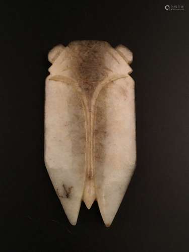 Chinese Han Dynasty White Jade Cicada