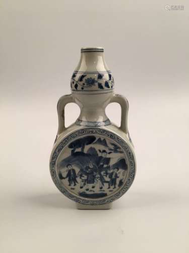 Chinese Blue and White Porcelain Vase with Kangxi Mark