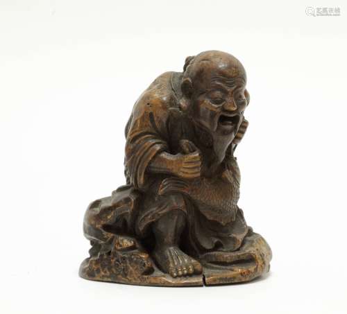 Qing Chinese Bamboo Carved Fishman
