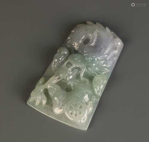 Chinese Carved Jadeite Plaque