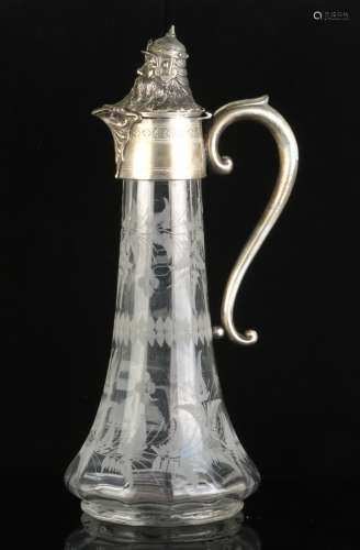 Silver mounted cut-glass Decanter