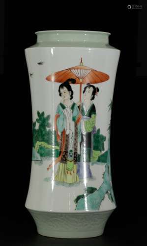 Chinese Famille Rose Porcelain Vase w/ Certificate