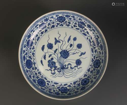 Chinese Blue/White Porcelain Charger