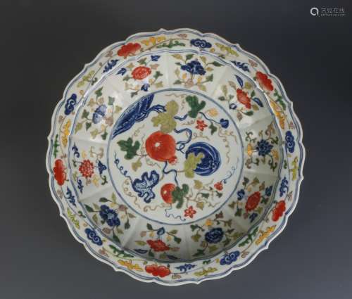 Chinese WuCai Porcelain Large Plate