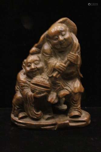Chinese Bamboo Carved Buddha