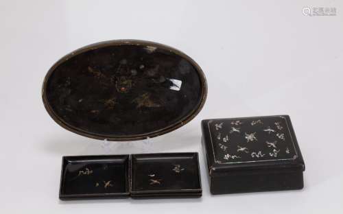 7 Pieces of Chinese Lacquer Plates & Box