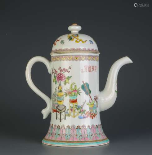 Chinese Famille Rose Porcelain Teapot