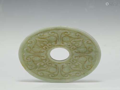 A Large Chinese Carved Jade Plaque