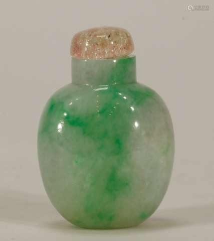 Jadeite Carved Snuff Bottle,Qing Dynasty