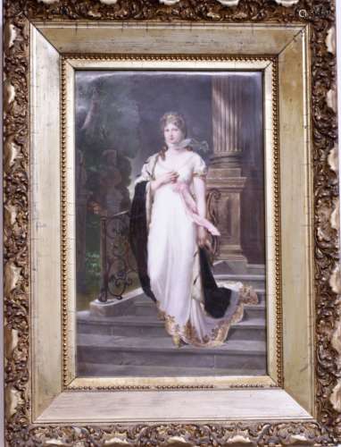Hand Painted Porcelain Plaque, Queen Louisa