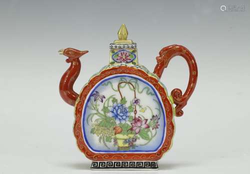 Chinese Enameled Porcelain Ewer