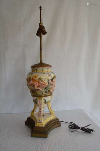 European Porcelain Vase as Lamp