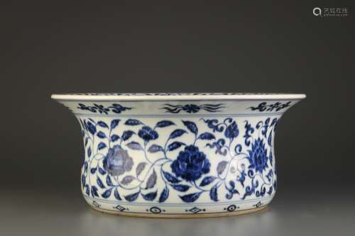 Chinese Blue/White Porcelain Brush Washer