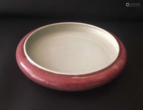 Chinese Red Glazed Porcelain Brush Washer