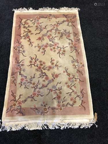 Chinese Pinkish Rug w/ Flowers