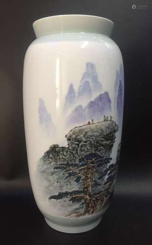 Chinese Famille Rose Porcelain Vase, Marked