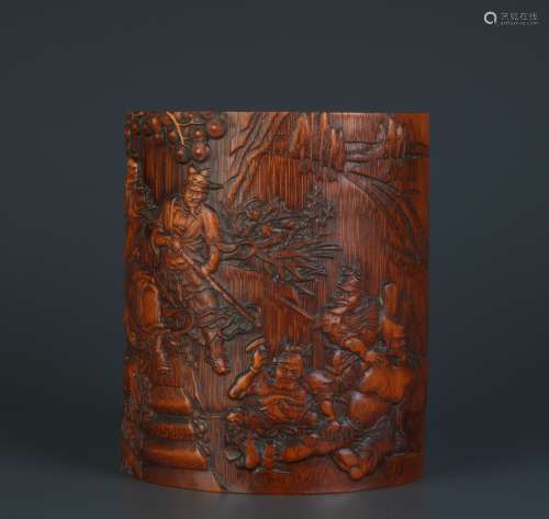 Chinese Bamboo Carved Brush Pot