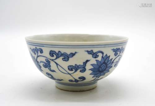 Chinese Blue/White Porcelain Bowl, Marked