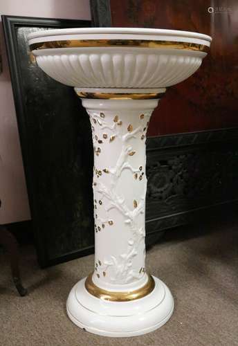 Italian Porcelain Stand HandPainted 2 Pieces