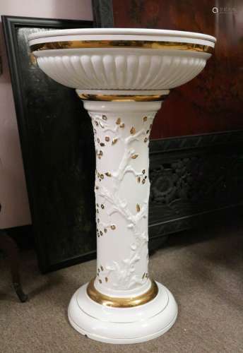 Italian Porcelain Stand HandPainted 2 Pieces