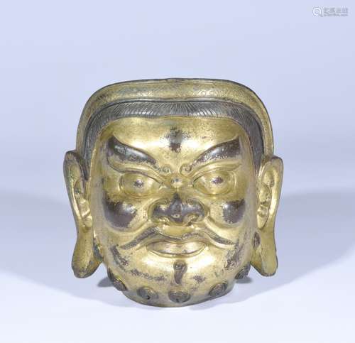 Chinese Gilt Bronze Buddha Head