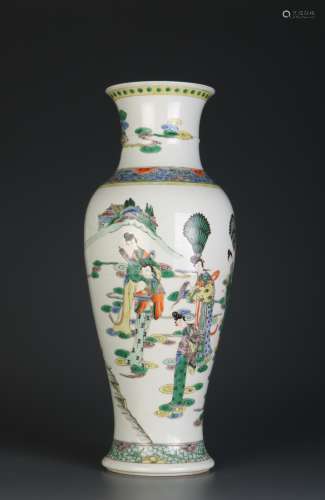 Chinese Famille Rose Guanyin Style Vase