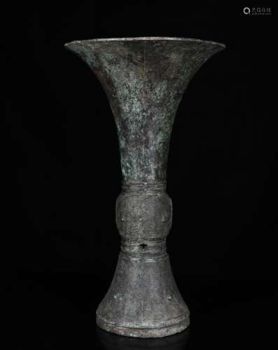 Chinese Bronze Gu Formed Vase