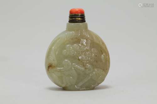 Chinese Soapstone Carved Snuff Bottle
