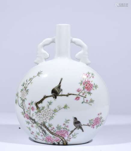 Chinese Enameled Porcelain Vase, Marked