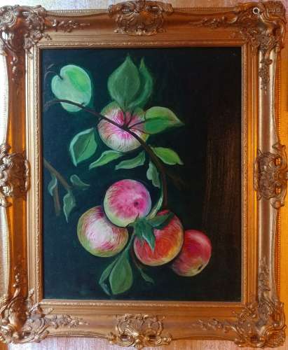 Oil on canvas ,framed with Gold leaf frame gilt wo