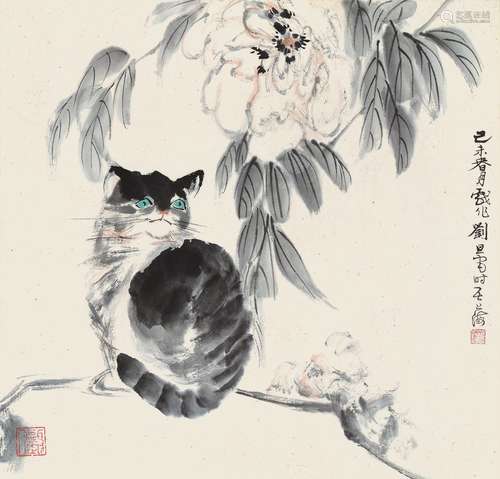 刘旦宅 猫 立轴