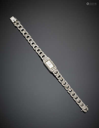 SUPER ATICLady's platinum and diamond wristwatch, g 23.5, length cm 17.3 circa.