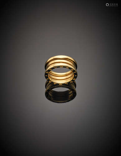 *BULGARIYellow gold medium spring wedding band, with logo g 10.58 size 16/56.