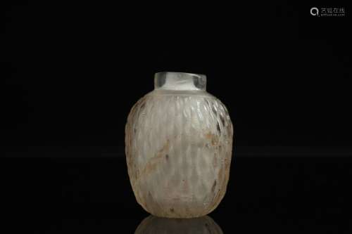 A Chinese basket weave rock crystal snuff bottle,