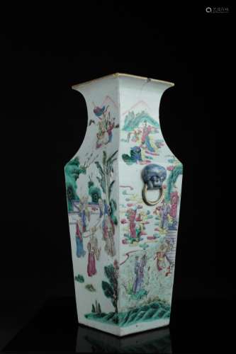 An old Chinese porcelain famille rose vase,