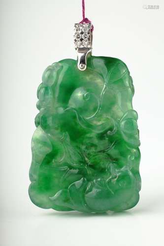 GIA certified apple green jadeite jade pendant