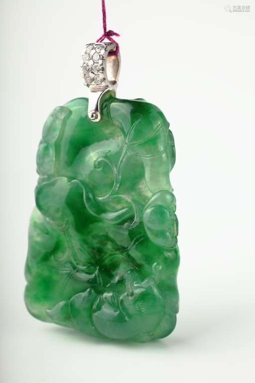 GIA certified apple green jadeite jade pendant －【Deal Price Picture】