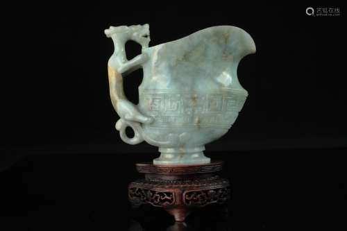 An old Chinese jadeite jade coupe,