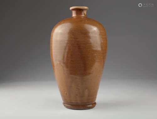 Old Chinese Persimmon Ding ware Meiping vase