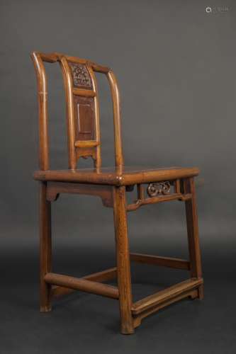 A Chinese Ming style elmwood chair,