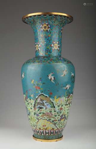 A Chinese cloisonné 'Hundred Deer' vase,