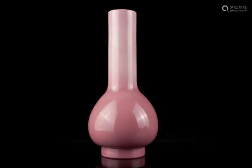 A Chinese Peking opaque mauve-pink glass vase,