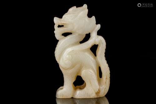 An old Chinese jade dragon carving,