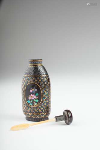 A Chinese Lac-Bergaute snuff bottle,