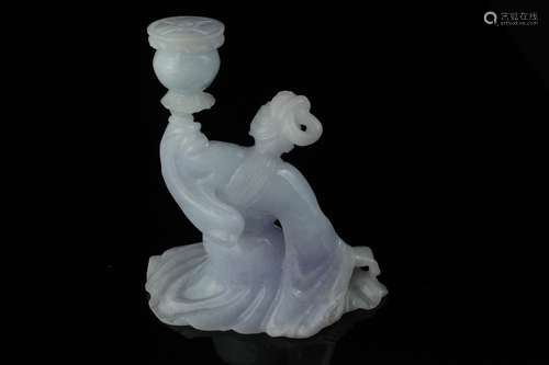 Chinese lavender jadeite jade joss stick holder,