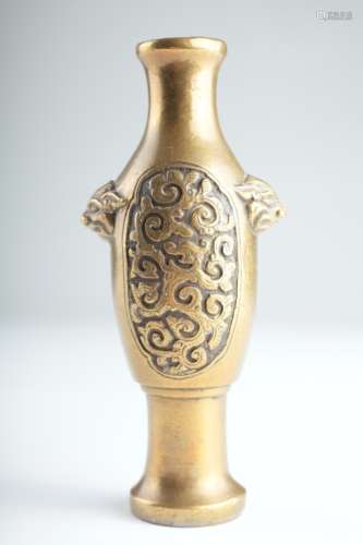 A Chinese bronze joss stick holder,