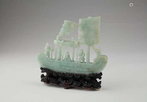 An old Chinese jade carving of a boat