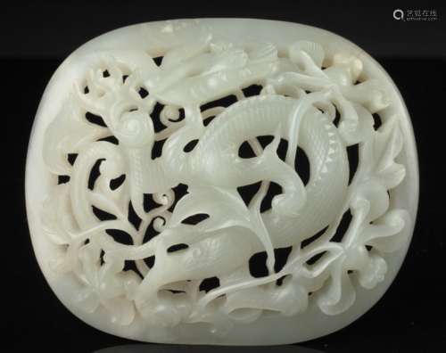 An old chinese white jade carving