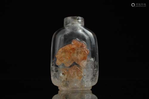 A Chinese rock crystal snuff bottle,