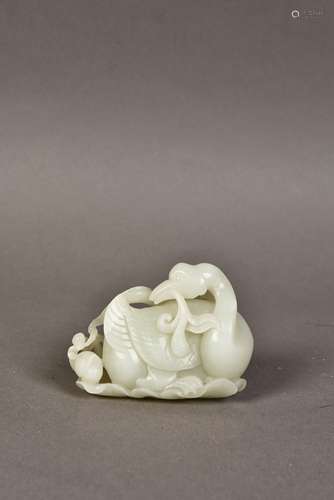 A WHITE JADE SWAN